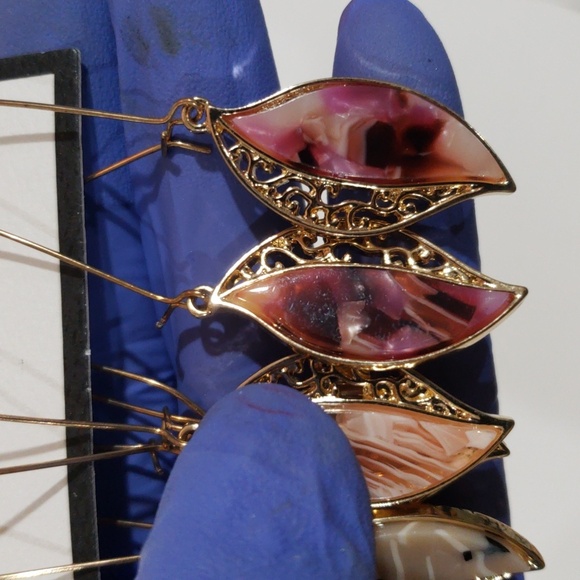 Catherine Malandrino Colorful Dangle Earrings - Set of 3 Women, Gold-Tone Hooks - Picture 9 of 9